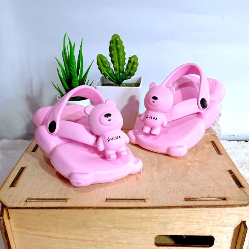 	 Sendal Jepit Anak Perempuan Tali Belakang Karakter Panda Dulux	