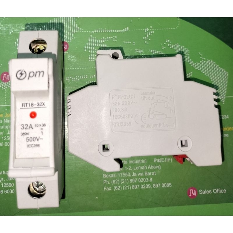 Din Rail Mounting Fuse Holder With Lamp RT18-32X 1 Pole PM,Mohon Cek Stock Dahulu.