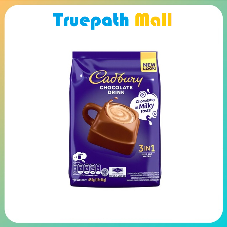 

Cadbury Hot Chocolate Drink 3in1 3 in 1 30gr x 15 Sachets cokelat coklat - Import MALAYSIA