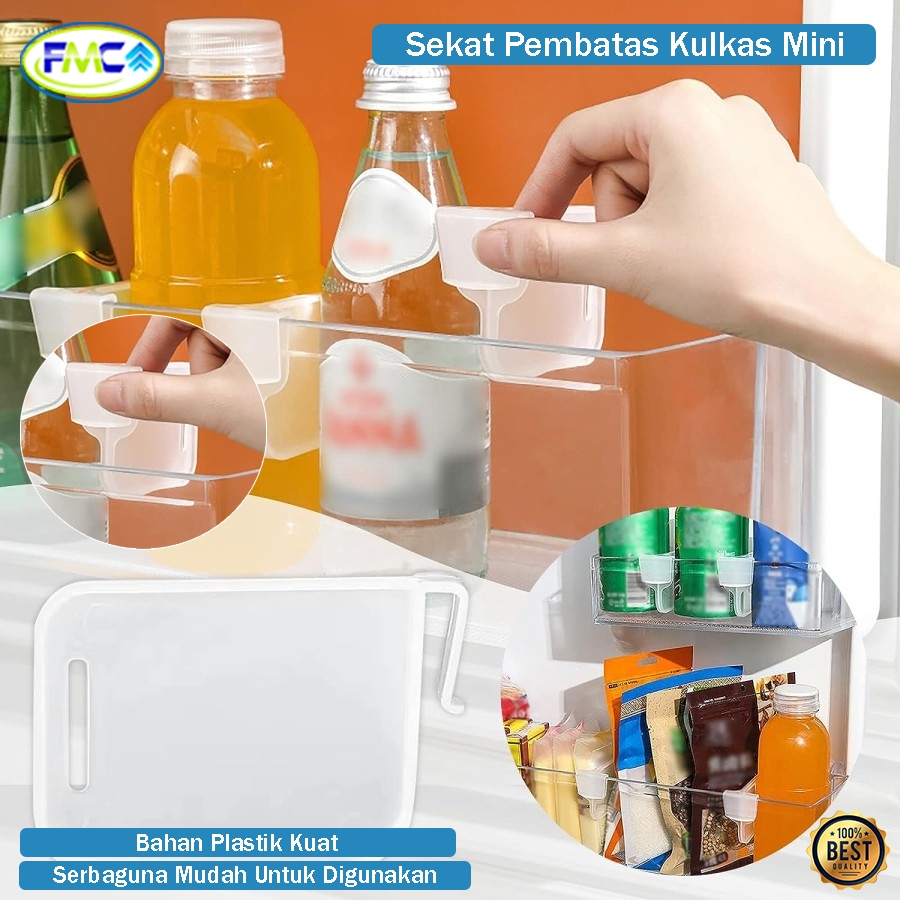 Sekat Pembatas Kulkas Mini Organizer Sekat Botol Air Minum Lemari Kulkas Transparan Serbaguna