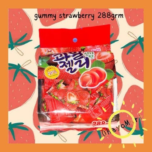 Weisiqi Permen Korea rasa stroberi / Permen gummy rasa Strawberry 288g