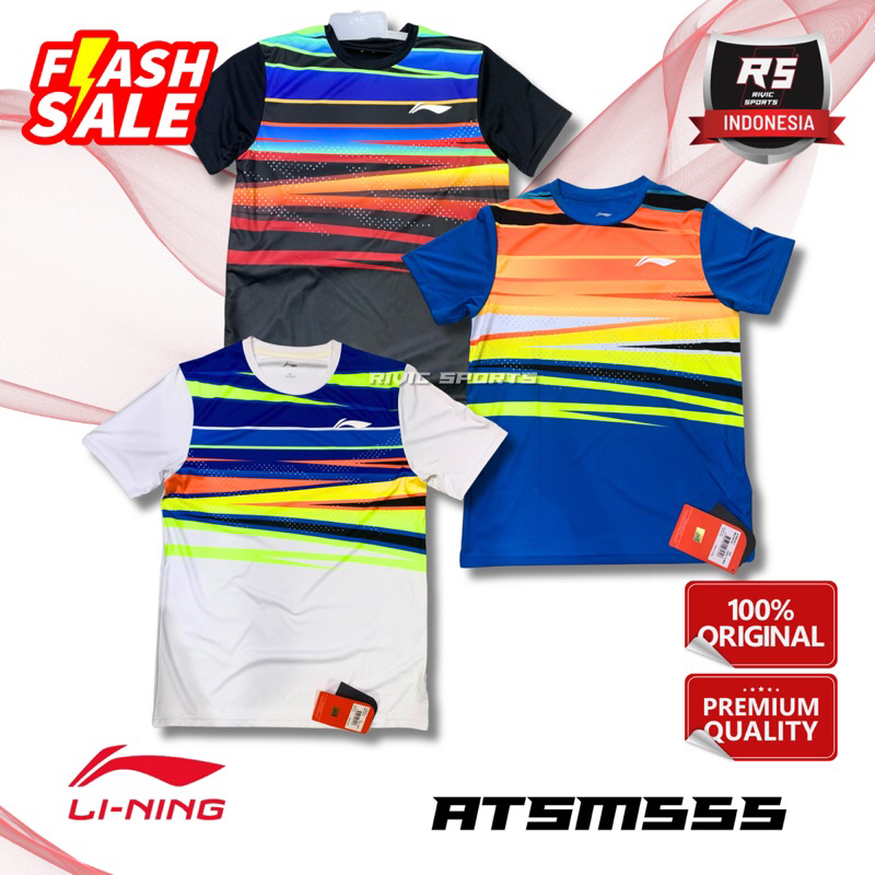 Baju Kaos / Jersey LINING ATSM 555 ATSM555 ORIGINAL BADMINTON TURBO DRY AIR DRY TECHNOLOGY MADE IN C