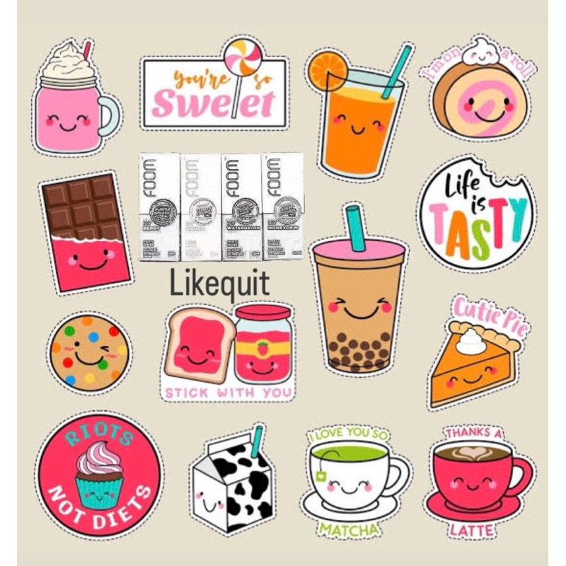 

Label sticker likequit lucu/ Label sticker pompom terbaru