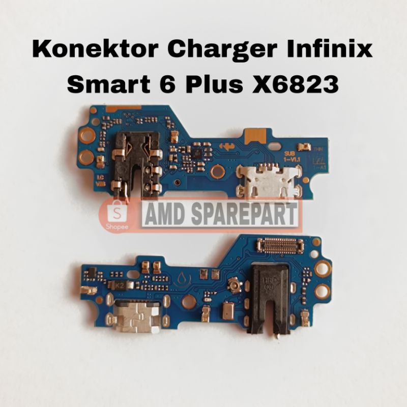 Papan Cas Infinix Smart 6 Plus X6823 PCB Board Konektor Charger ORIGINAL
