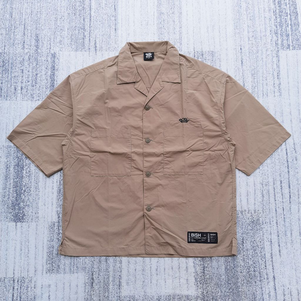 GU Uniqlo x BiSH Open Collar Shirt Kemeja Outer Kerah Terbuka