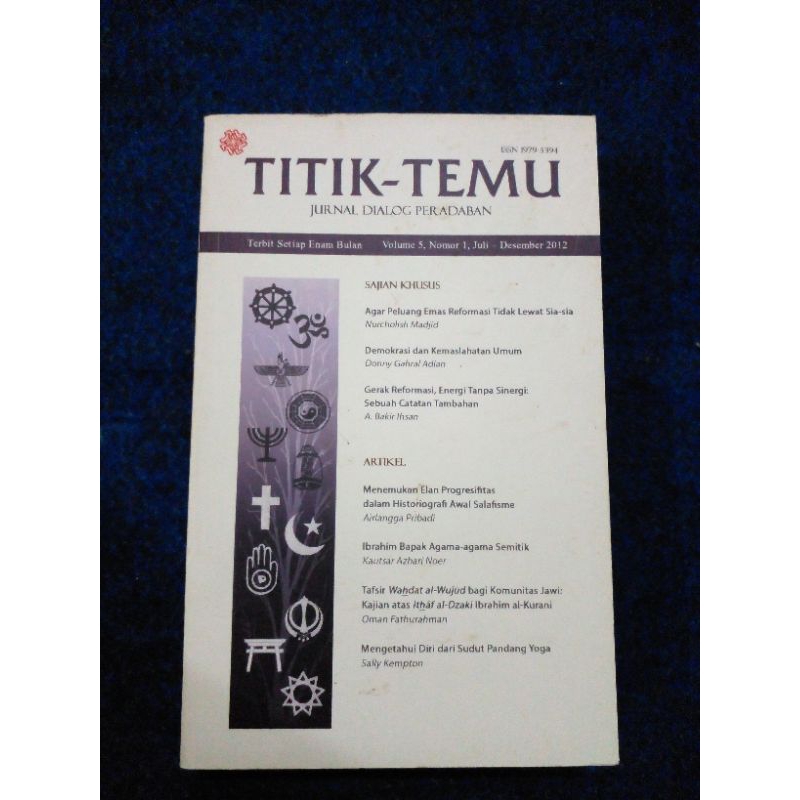 TITIK TEMU Jurnal Dialog Peradaban volume 5 nomor 1 juli - desember 2012