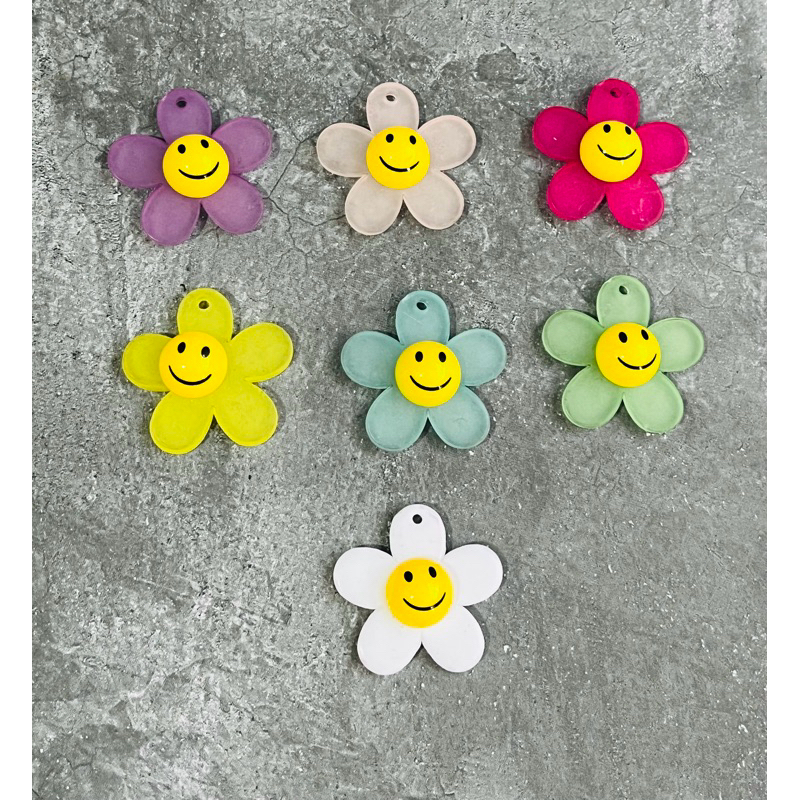 3pcs Clay Gantung Bunga Smile Besar - Manik Smile - Clay Smile Bunga