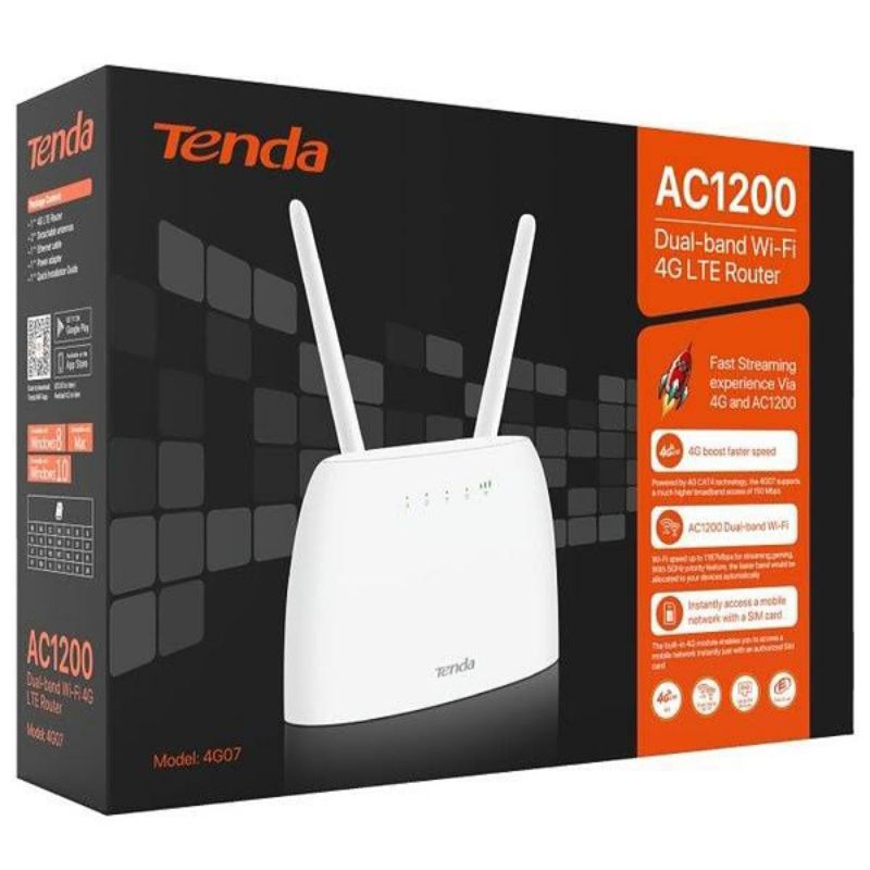 TENDA 4G07 AC1200 4G Dual-Band Modem Wireless Router