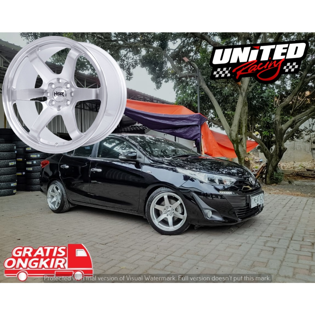 VELG MOBIL VIOS RING 17 HSR TOKYO SILVER R17 PELEK CELONG LEBAR BELANG TE37
