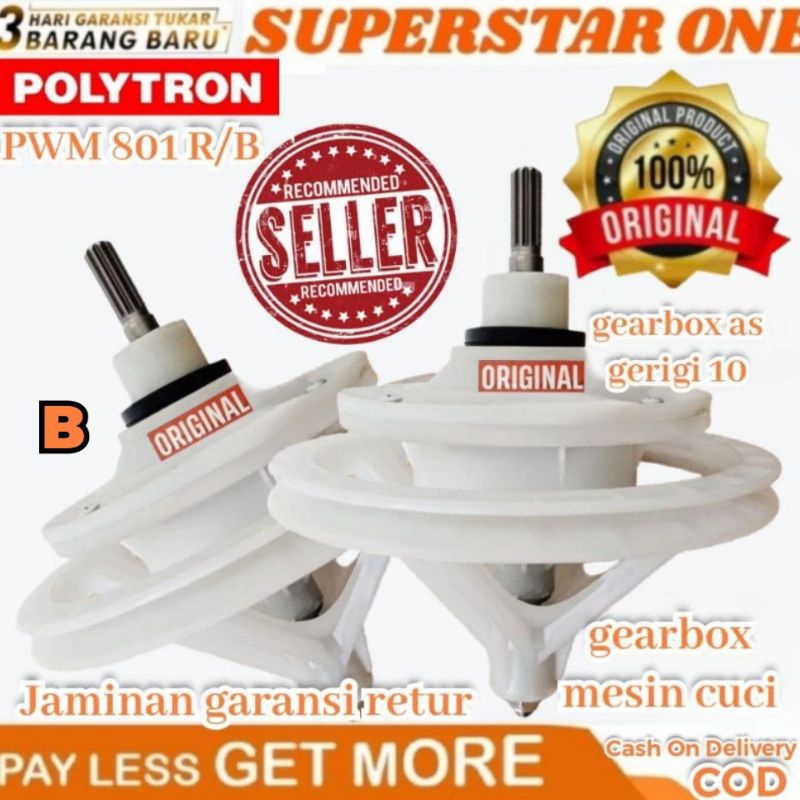 Gearbox as gigi 10 mesin cuci polytron PWM 801 R/801 B/PWM 801