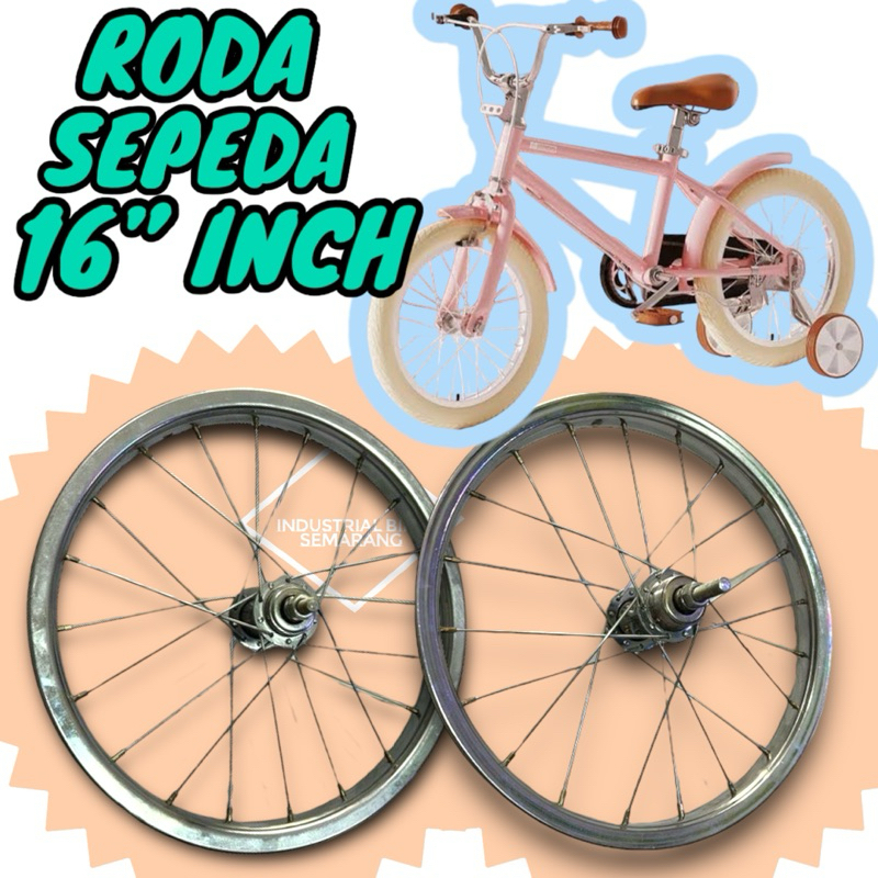 ( 16 INCH ) Roda Wheelset Velg Rims Set Sepeda Ukuran 16 inch Roda Sepeda Anak 16inch BMX Mini Croom