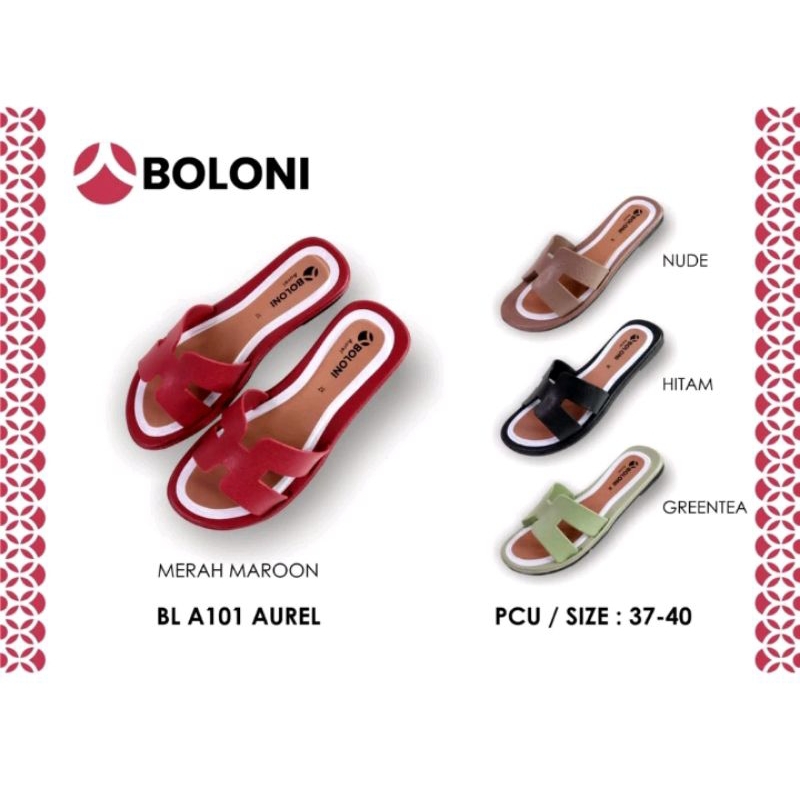 Boloni Aurel (Slimfit) - Sandal wanita Boloni aurel sandal teplek sandal flat sandal slop wanita san
