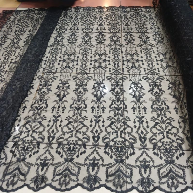 Bahan Kain Tulle Sapto/Tille Bordir Sapto motif Terbaru