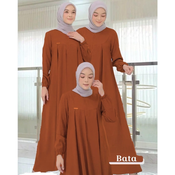 BESTPROMO Baju Gamis Wanita Remaja Kekinian Gamis Terbaru Modern Simple Elegan Dress Putih Muslim