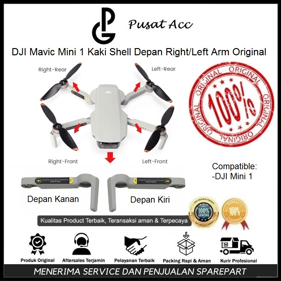 DJI Mavic Mini Kaki Depan Shell No Motor Kanan/Kiri Arm Shell Mini 1