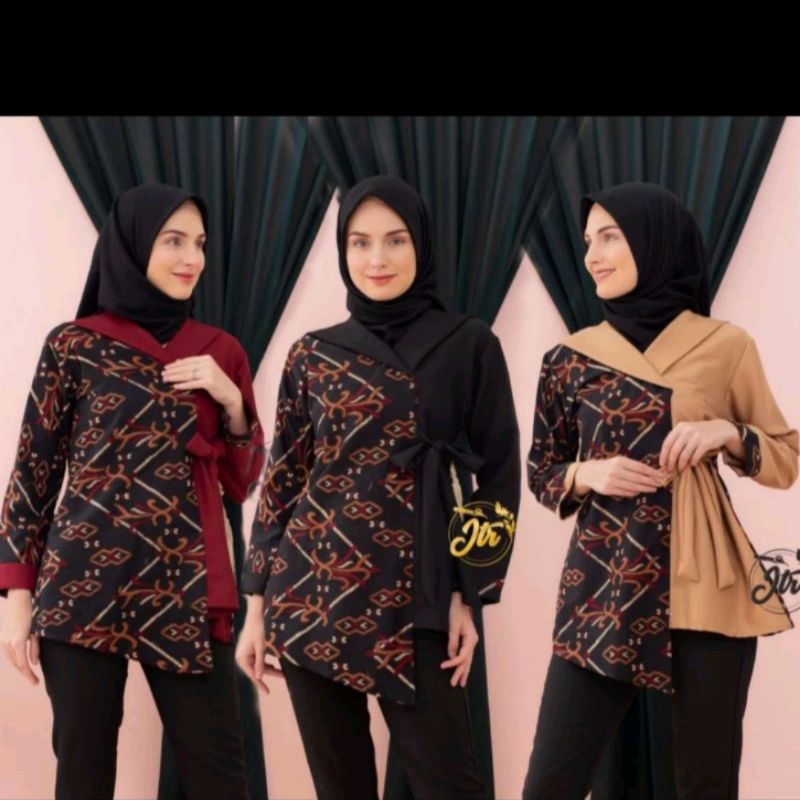 Blouse Batik - Blouse Batik Kerja - Blouse Batik Kantor - Blouse Batik Terbaru - Atasan Batik Kerja 