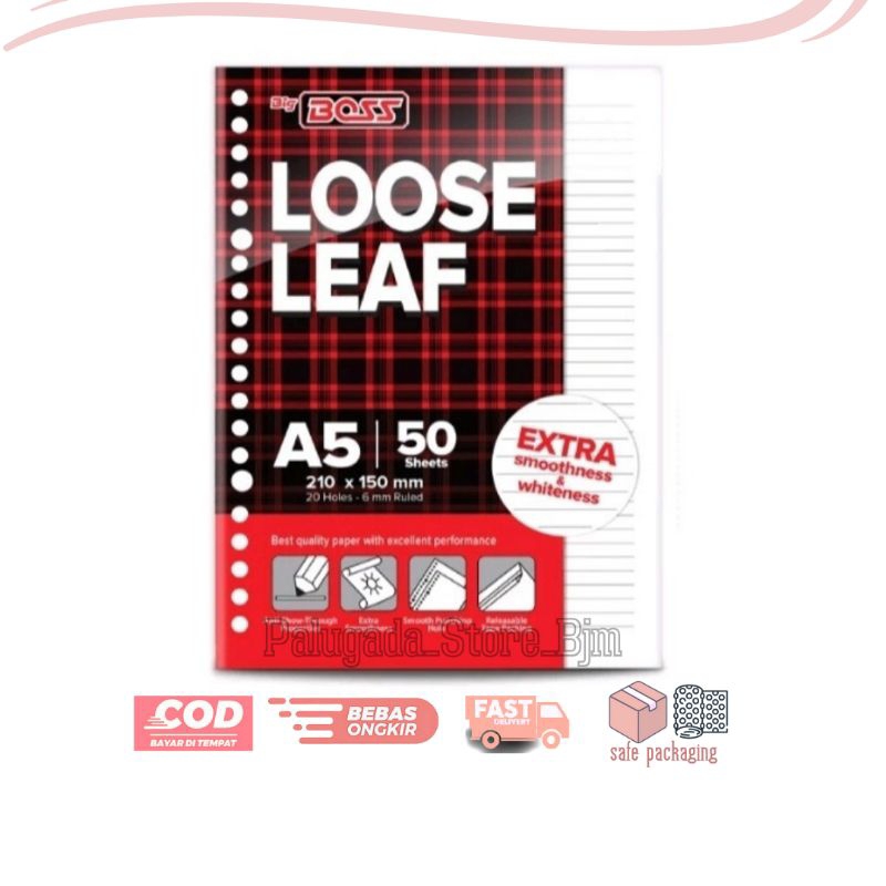 

Kertas Binder Bergaris A5 Loose Leaf Isi 50 Lembar