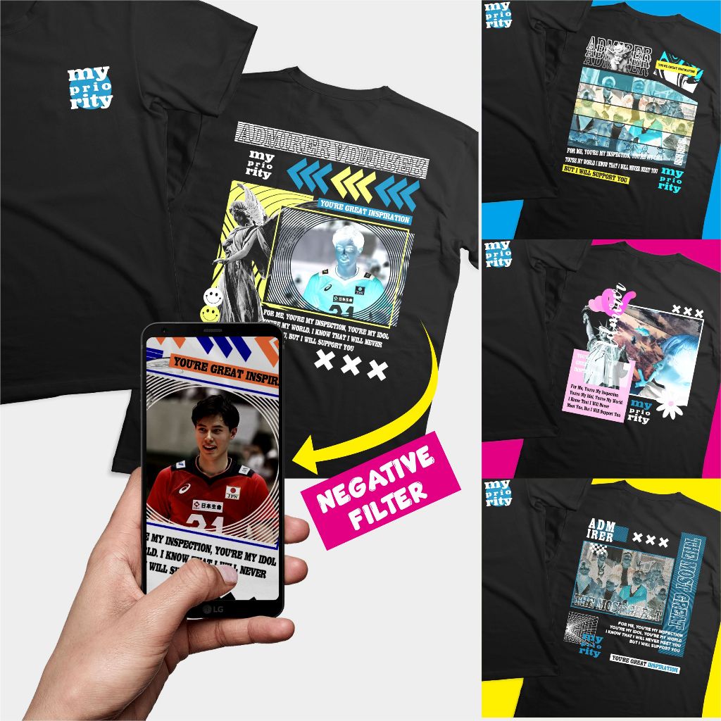 Kaos Custom Foto | Cotton Combed 30S | Negative Filter | Kaos Bucin | Lengan Pendek