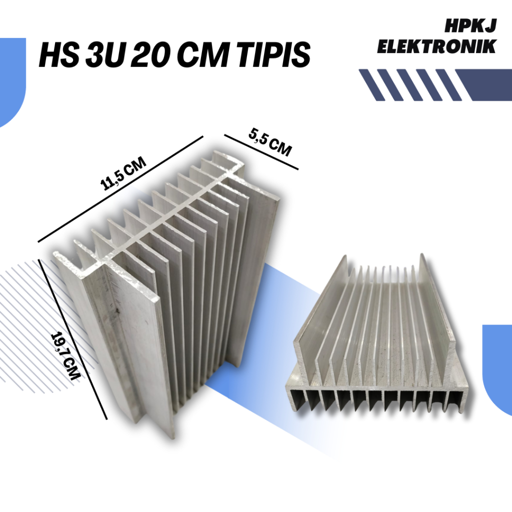 PENDINGIN HEATSINK 3U 20CM TIPIS pendingin hs built up 3 u 20 cm 23 sirip