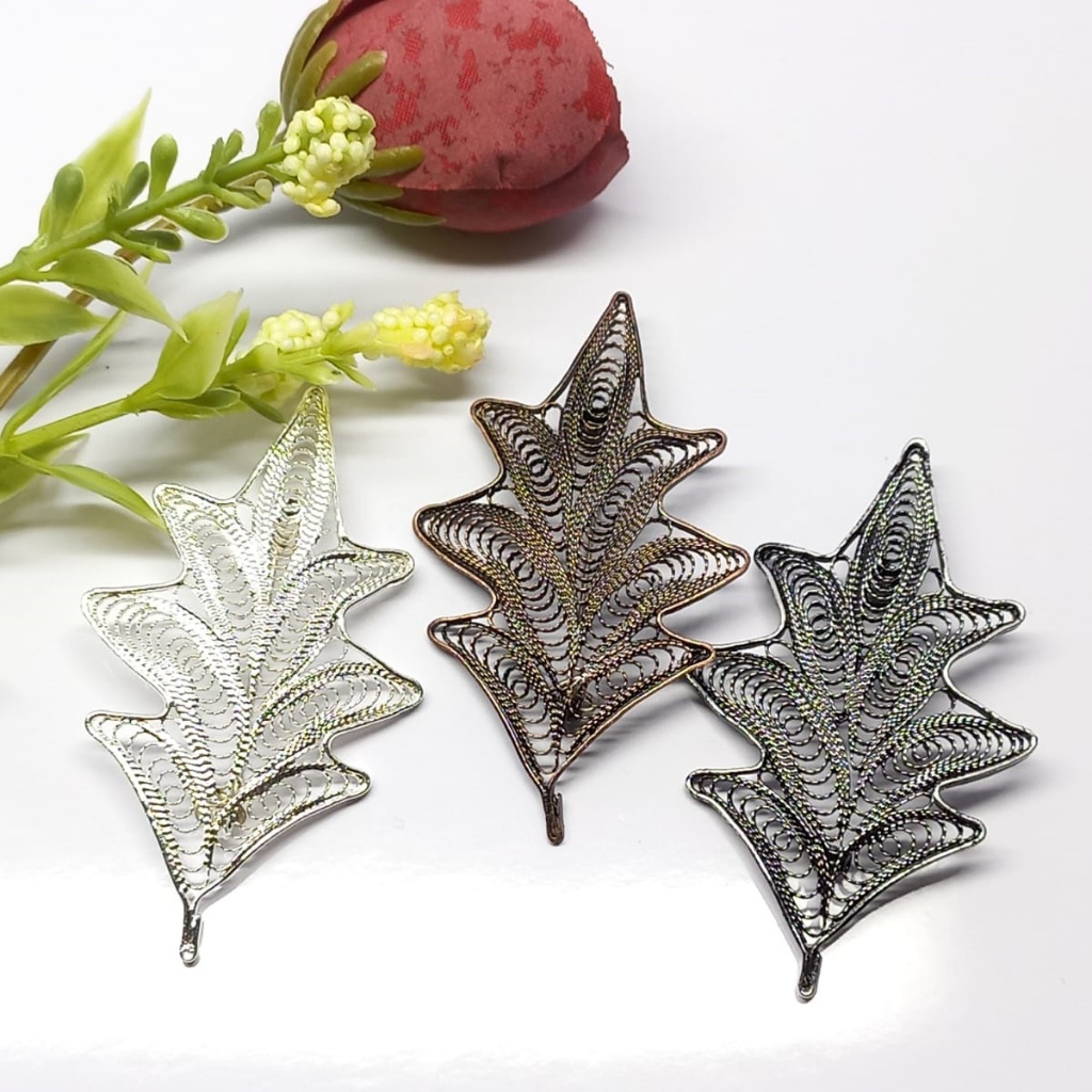 Bros Filigree Kebaya Jilbab Handmade Tembaga Krom Perak Asli Kotagede ID031