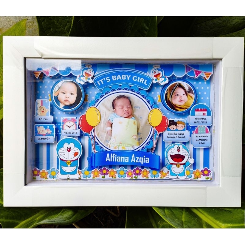BIODATA BAYI & ANAK 3D atau 2D UKURAN 35 x 25 Cm [Desain PART 2] / biodata kelahiran bayi cetak bing