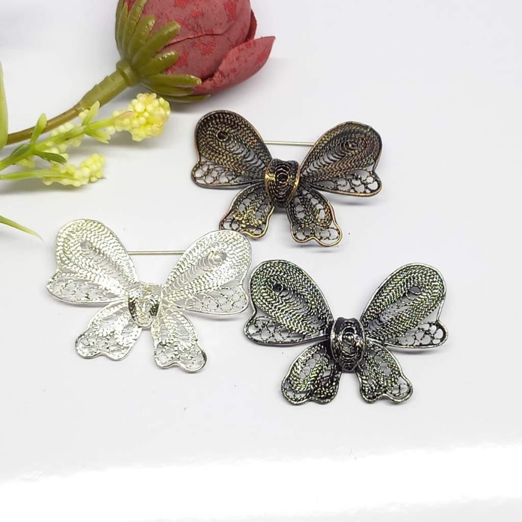 Bros Filigree Kebaya Jilbab Handmade Tembaga Krom Perak Asli Kotagede ID041