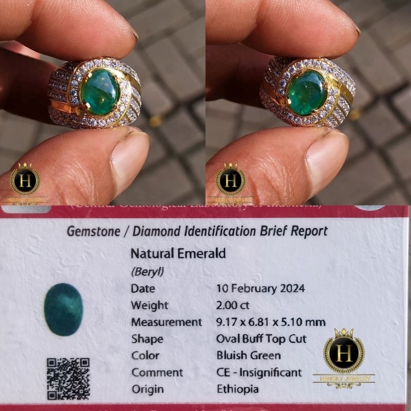 Batu Zamrud Ethiopia Top Color Ijo Botol