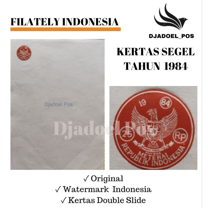 

KERTAS SEGEL TAHUN 1984 (Buy 4 Get 1 Free) Double Asli