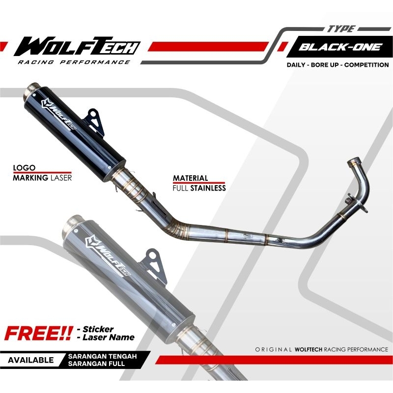 Knalpot CB150R knalpot Fullsystem CB150R New Black Coating Original Wolf Tech Racing