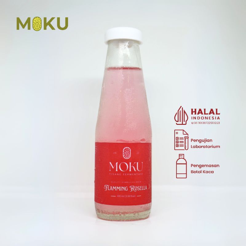 

Kombucha Flaming Rosella 100 ml by Moku Ferment House (Minuman Teh Fermentasi Probiotik)