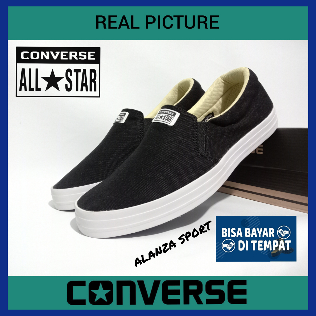 SEPATU SLIP ON PRIA WANITA UNISEX / SEPATU KASUAL SELOP CONVERSE COWOK CEWEK / SEPATU FLAT SANTAI KU