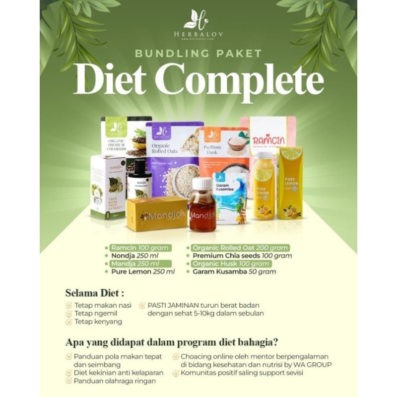 PAKET DIET LENGKAP HERBALOV | DIET Sehat ala Herbalov
