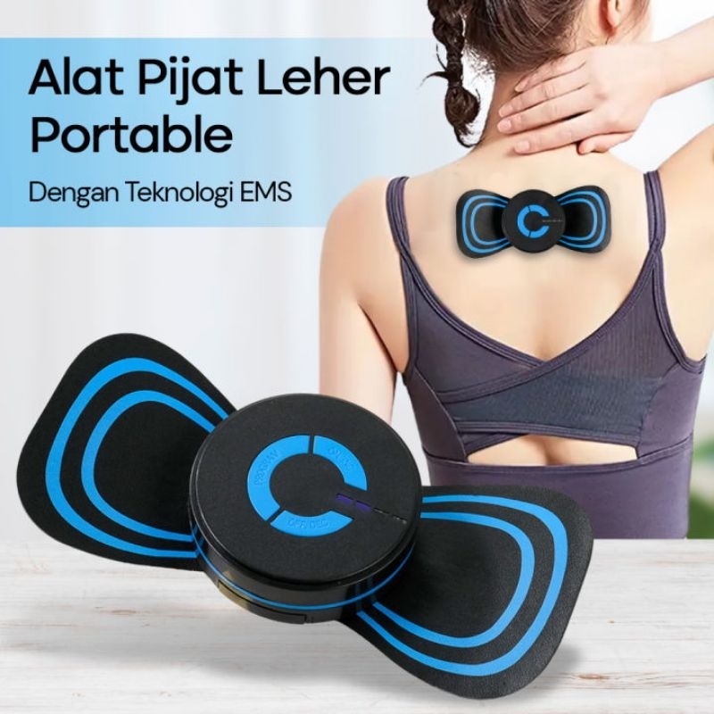 EMS Elektrik Alat Pemijat Leher Mini Model Kupu Kupu Massage Stimulator Servikal Pemijat Punggung Pi