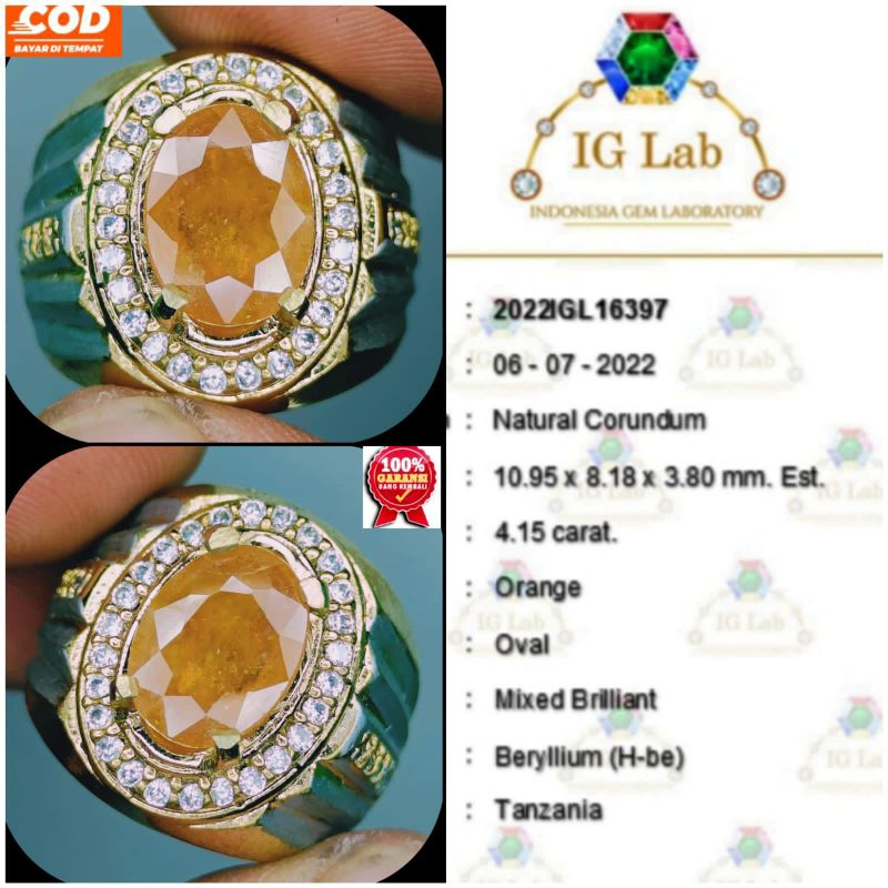 NATURAL ORANGE SAPPHIRE ( FREE MEMO ) 🇹🇿 A504