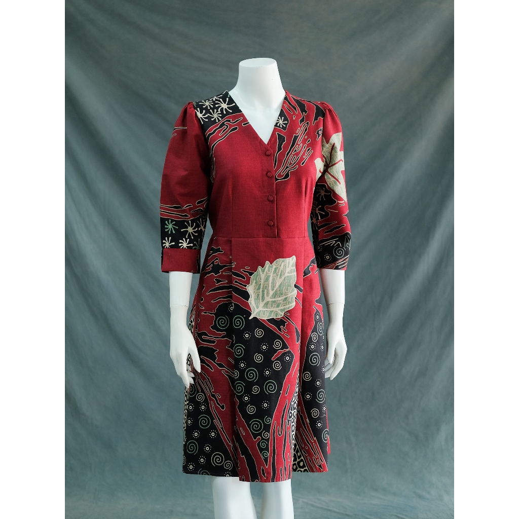 Dress andin batik, dress tunik, dress kondangan