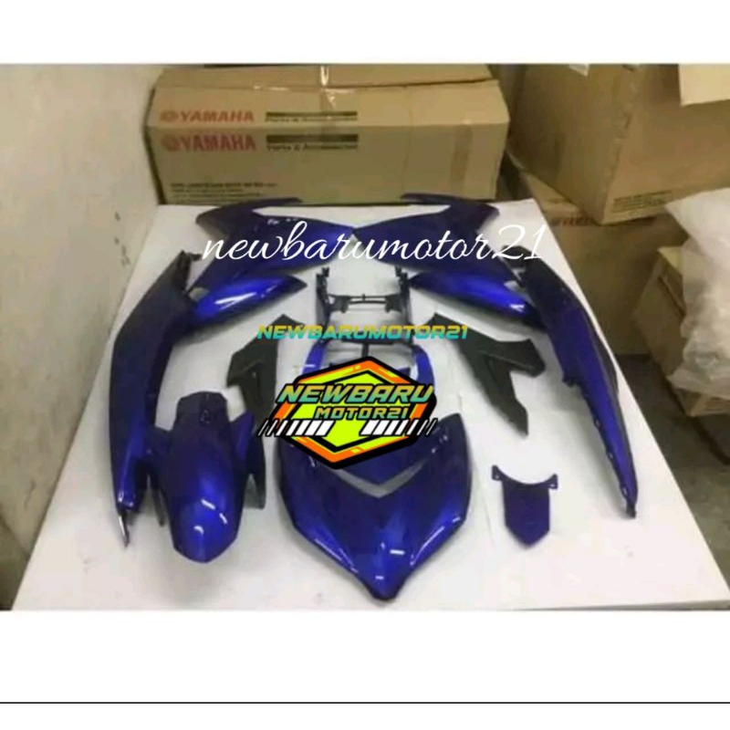 Cover body halus mx king 150 Mx king V1 full set Biru glossy original Yamaha