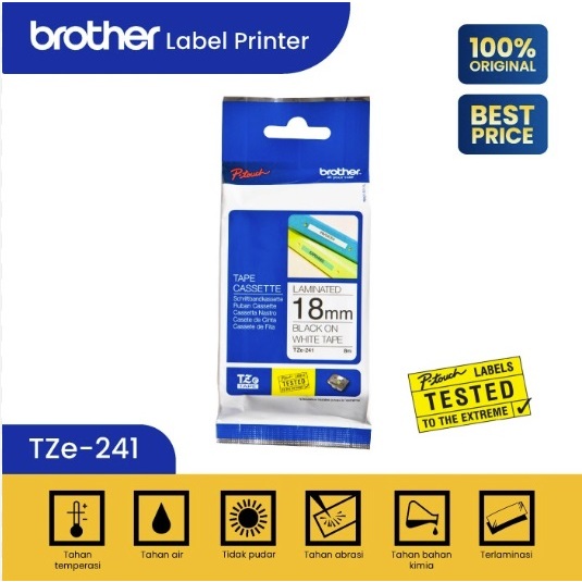 

Brother TZe-241 18mm Black on white/Brother P-Touch Printer Label Tape
