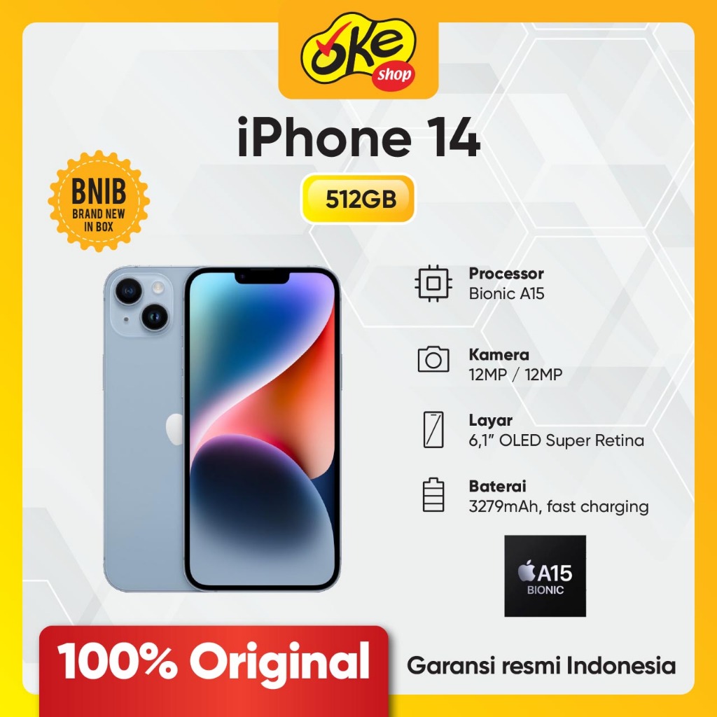 Handphone Apple 14 128GB 256GB 512GB - Garansi Resmi
