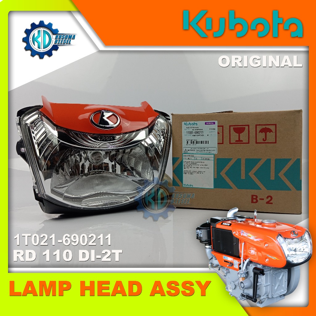LAMP HEAD ASSY RD 110 DI-2T - LAMPU KUBOTA 11 PK - ORIGINAL - SPAREPART KUBOTA TERMURAH - TERLRNGKAP