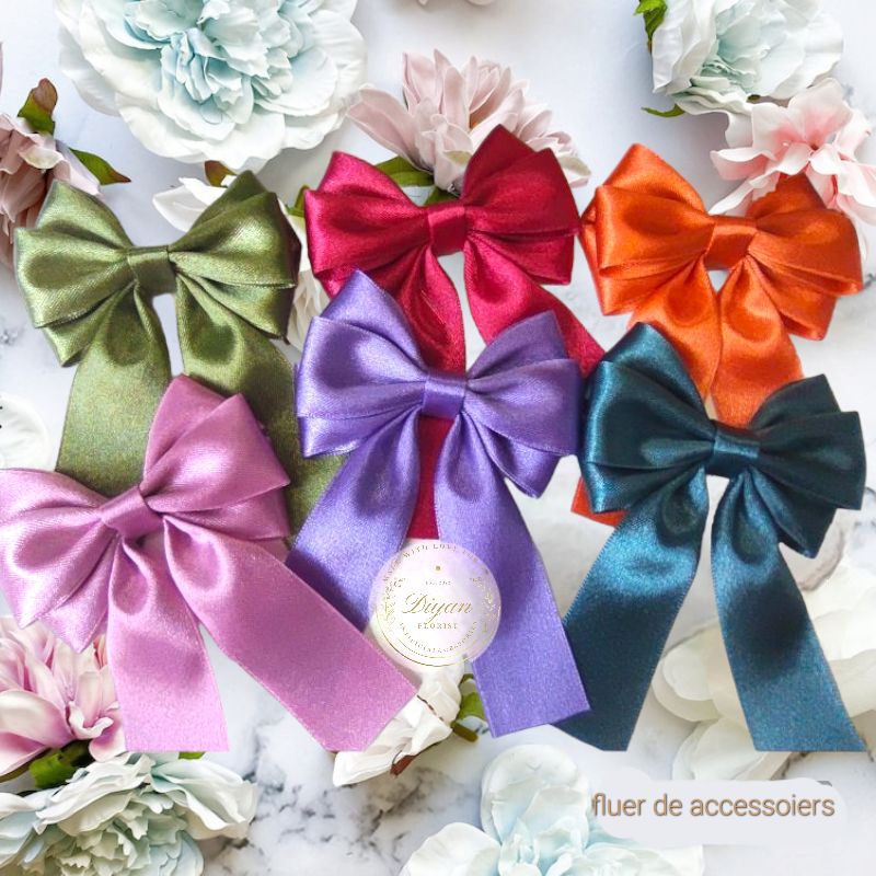 

pita hias satin aplikasi dekorasi // pita brooch // pita baju // pita rambut