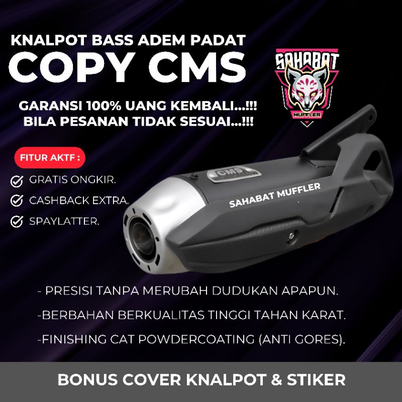 KNALPOT COPY CMS  GENIO NON MBERR ANTI TILANG ALL MATIC BASS ADEM KENALPOT RACING ZRC DR SOUND BEAT 