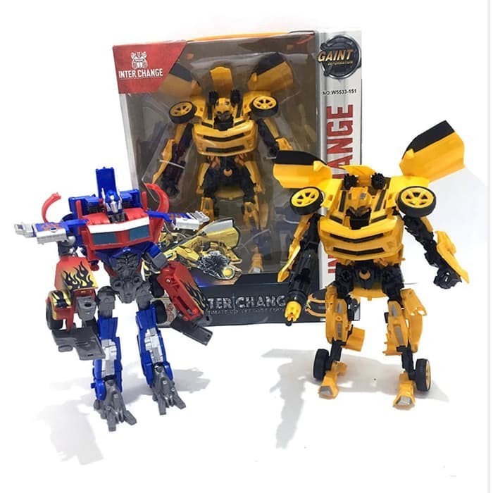 Mainan Anak Robot Transformers Inter Change W5533-151 Bumble Bee Optimus Prime H601/606