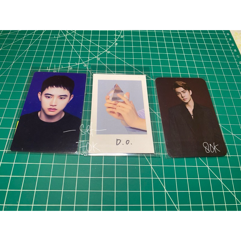 Kyungsoo D.O seasons greetings 2023 photocard + polaroid only, Sehun photocard lightstick ver 3