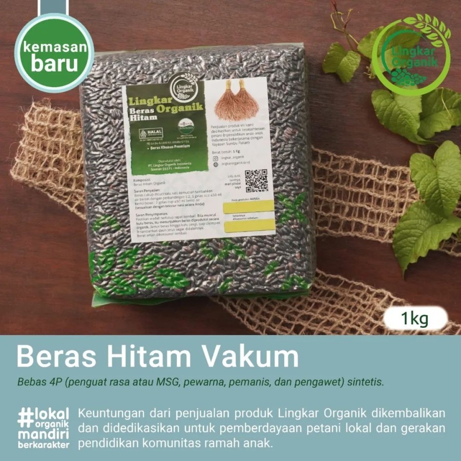 

Beras Hitam Organik Lingkar Organik kemasan vacuum
