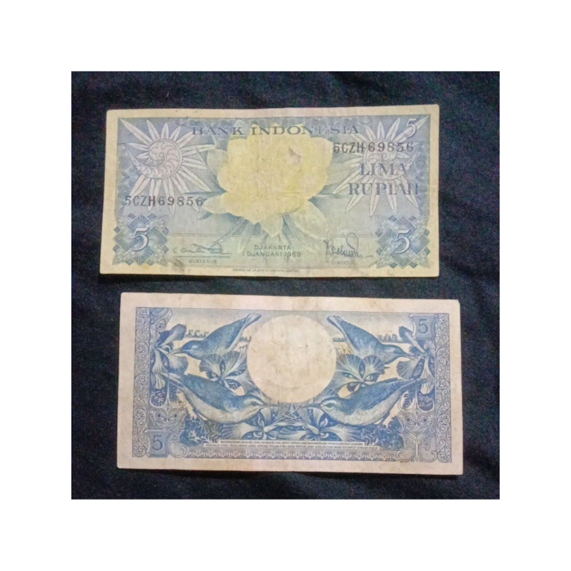 5 rupiah seri bunga tahun 1959
