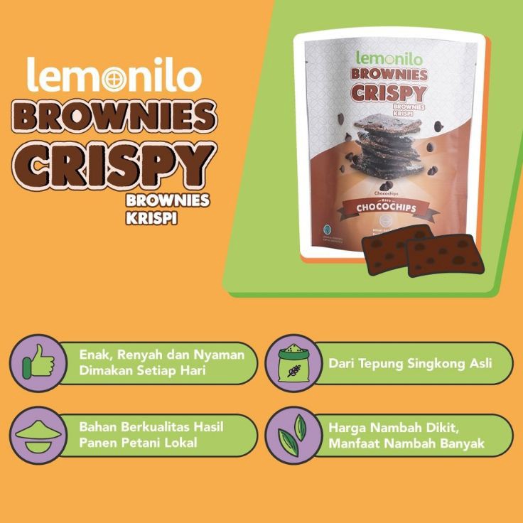 

Terbatas LEMONILO BROWNIES CRISPY CHOCOLATE CEMILAN DIET SEHAT coklat