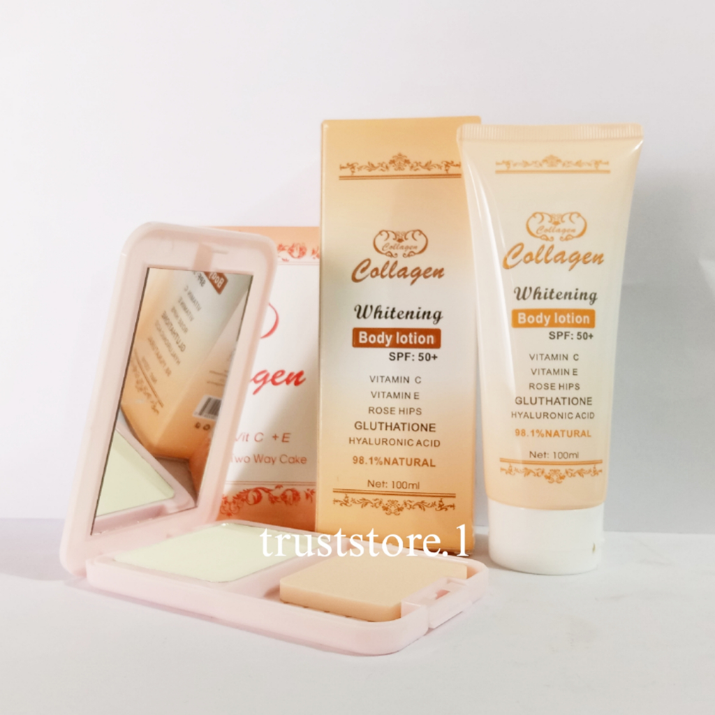 Paket Handbody Lotion Collagen + Bedak Padat Collagen