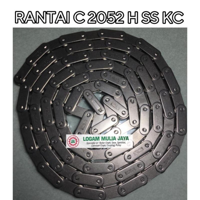 DOUBLE PITCH RANTAI ROLLER CHAIN C 2052 PLAT H SS C2052 H SS STAINLESS STEEL CONVEYOR C2052H SS KC