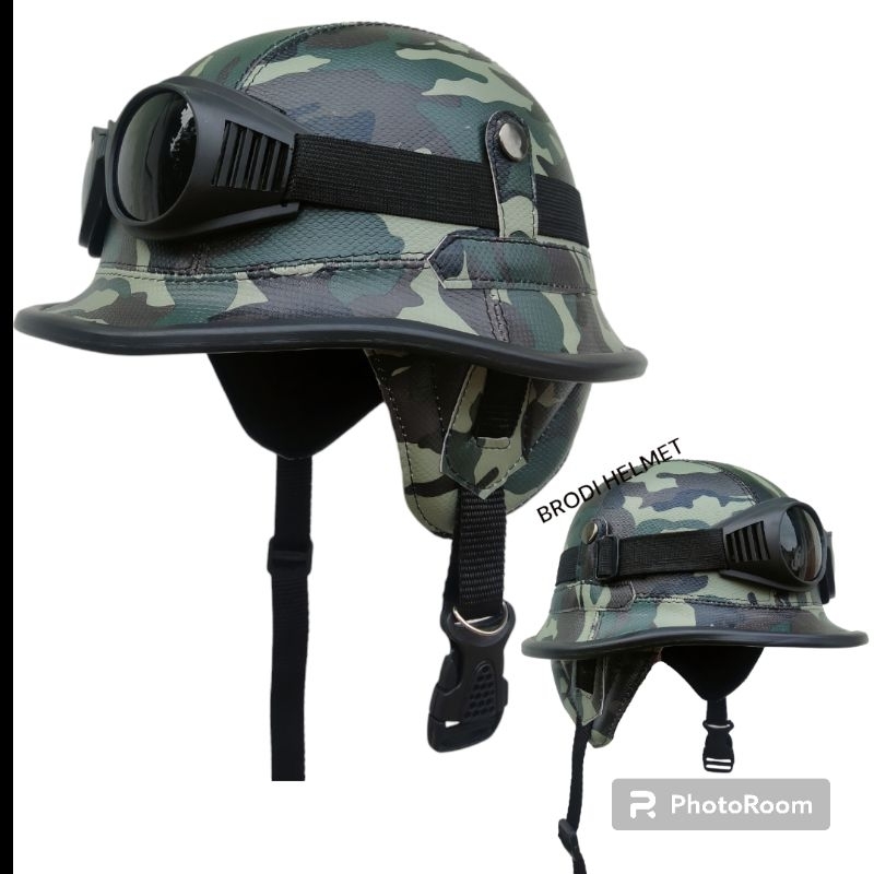 Helm jadul retro clasik trobosan baru model unik kulit sintetis untuk dewasa fariasi kaca mata//helm