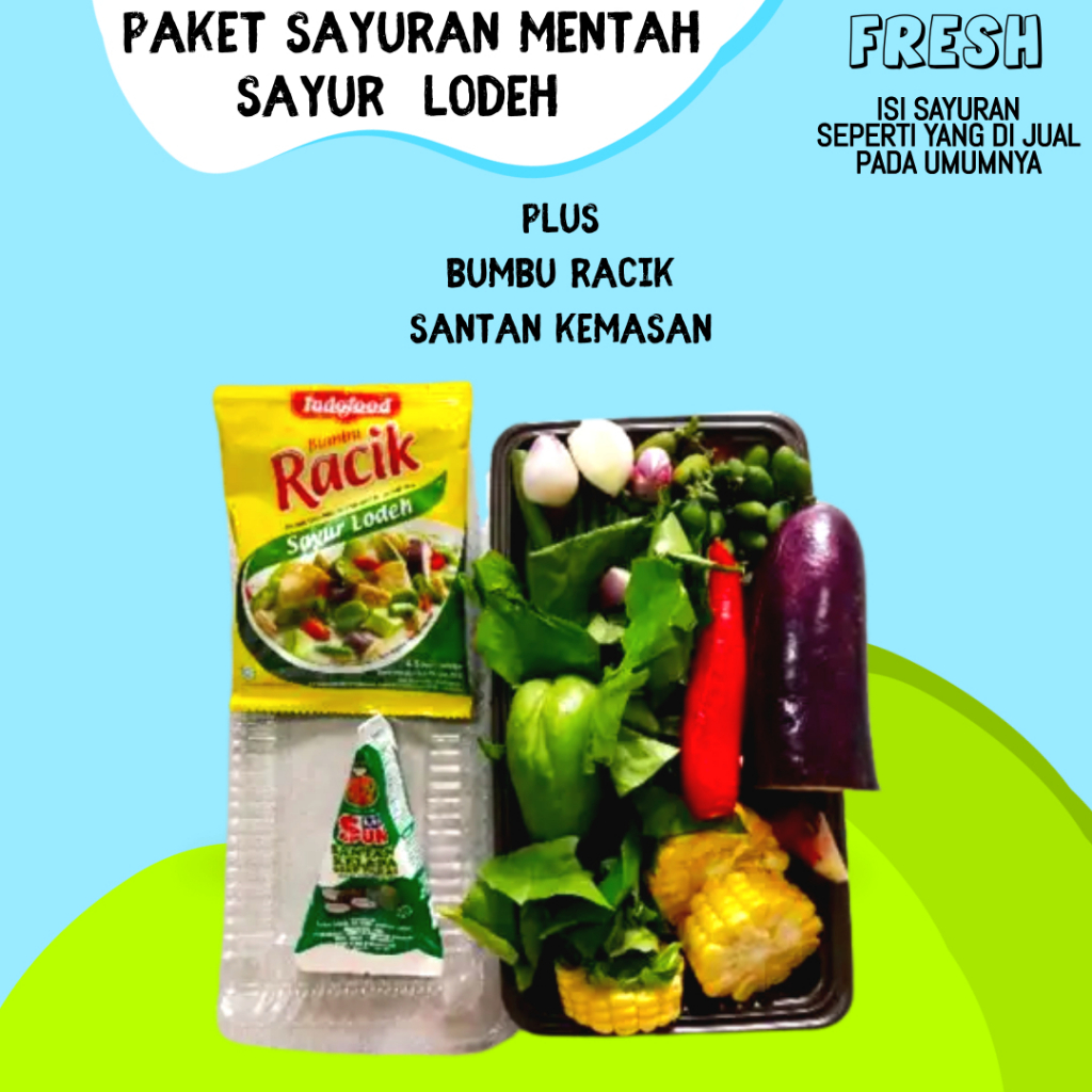 

Paket Sayuran Sayur Lodeh Segar Fresh Murah Plus Bumbu Racik Santan Kelapa Cair Sasa Sun Kara